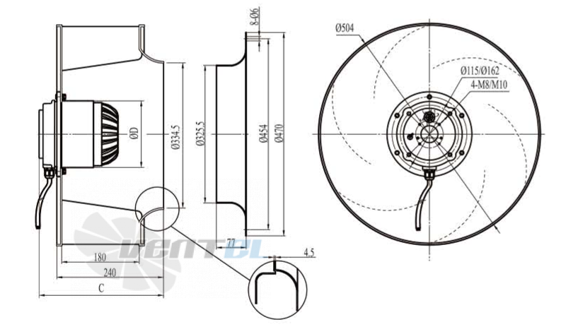 Boyoung BOYOUNG DYF4D-500-HW1A 1.18 КВТ - описание, технические характеристики, графики