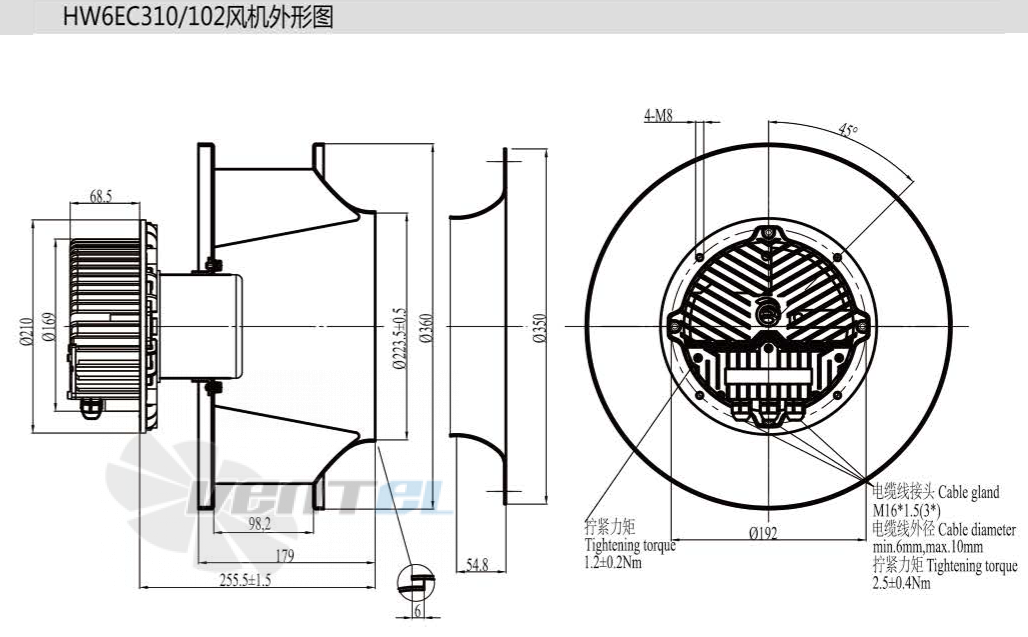 Boyoung BOYOUNG HW6EC-310-102-IX 1.24 КВТ - описание, технические характеристики, графики