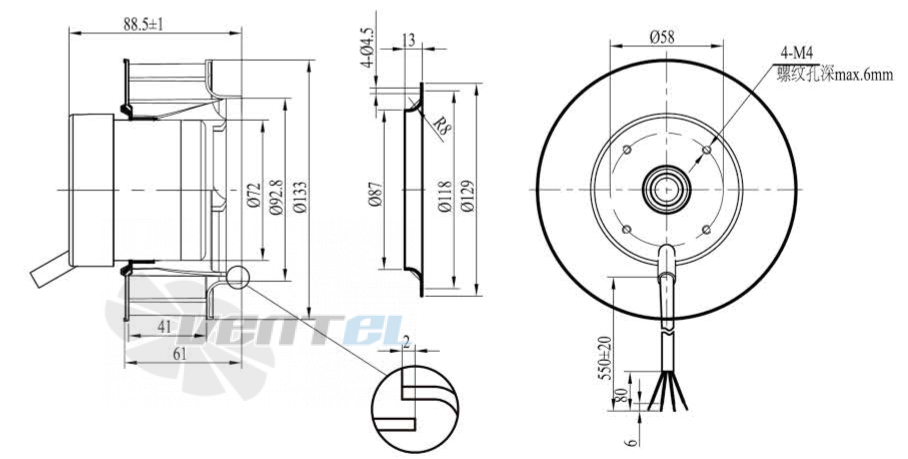 Boyoung BOYOUNG HW4DC-133-072-VI-061 0.03 КВТ - описание, технические характеристики, графики