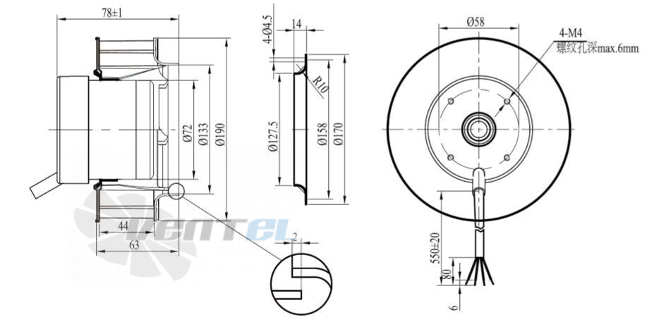 Boyoung BOYOUNG HW3DC-190-072-I-061.5 0.052 КВТ - описание, технические характеристики, графики