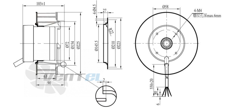 Boyoung BOYOUNG HW3DC-225-072-I-090 0.055 КВТ - описание, технические характеристики, графики