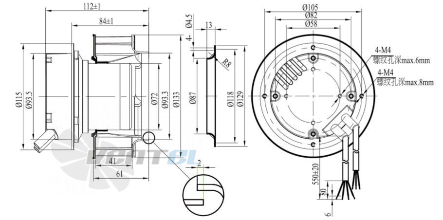 Boyoung BOYOUNG HW2EC-133-072-I-1P061 0.045 КВТ - описание, технические характеристики, графики