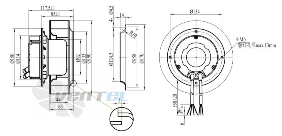 Boyoung BOYOUNG HW2EC-190-092-I-1P063 0.166 КВТ - описание, технические характеристики, графики