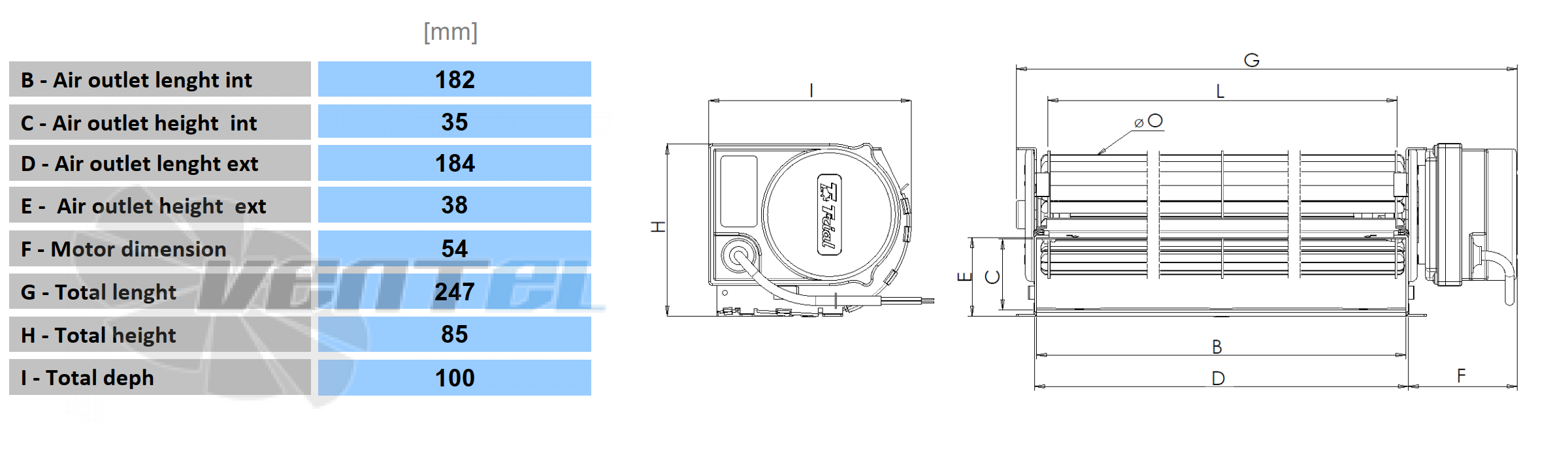 Trial TRIAL TCS18E-005 60X180 - описание, технические характеристики, графики