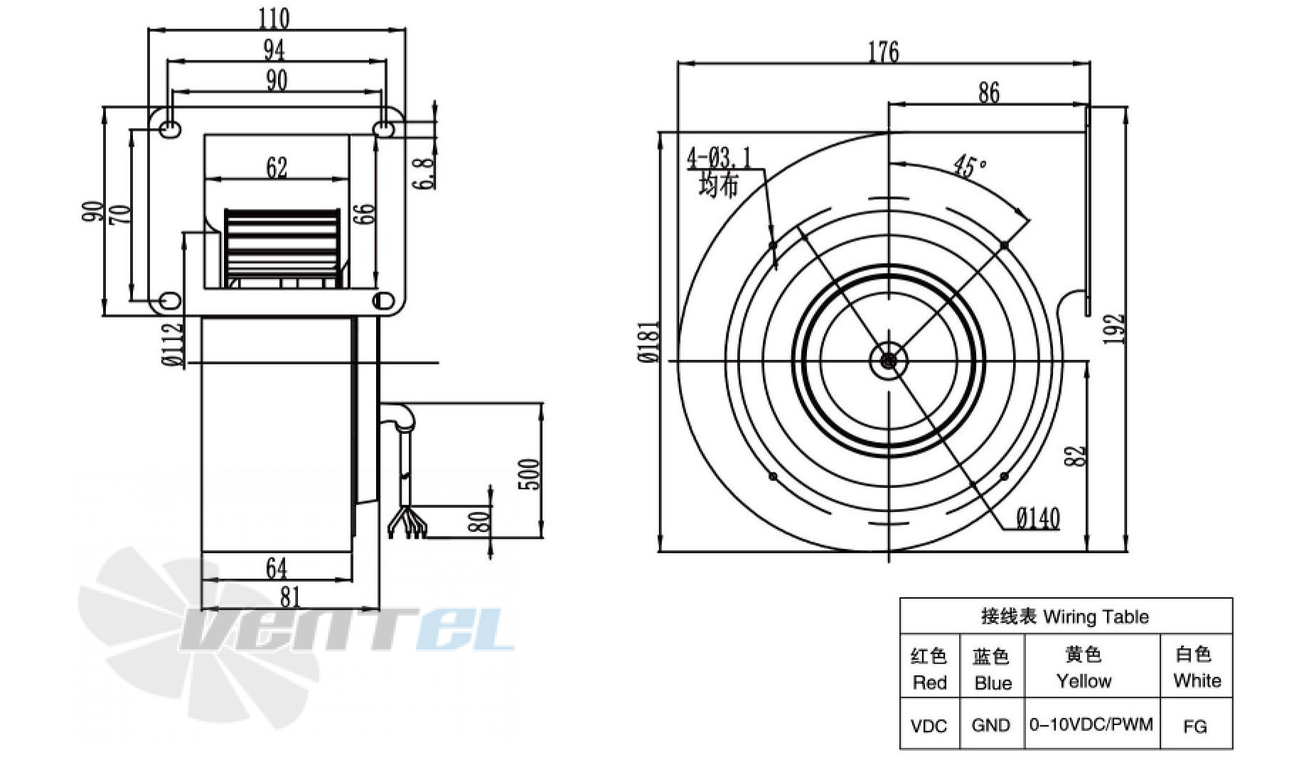 Weiguang WEIGUANG DC072-14C3G01-FG133-46S1-01 0.05 КВТ - описание, технические характеристики, графики