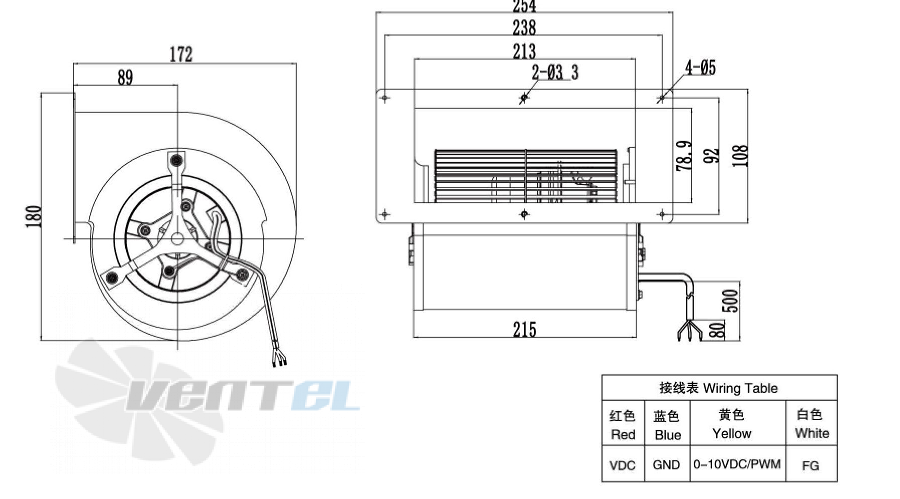 Weiguang WEIGUANG DC092-25B3G01-FD133-190S1-01 0.105 КВТ - описание, технические характеристики, графики