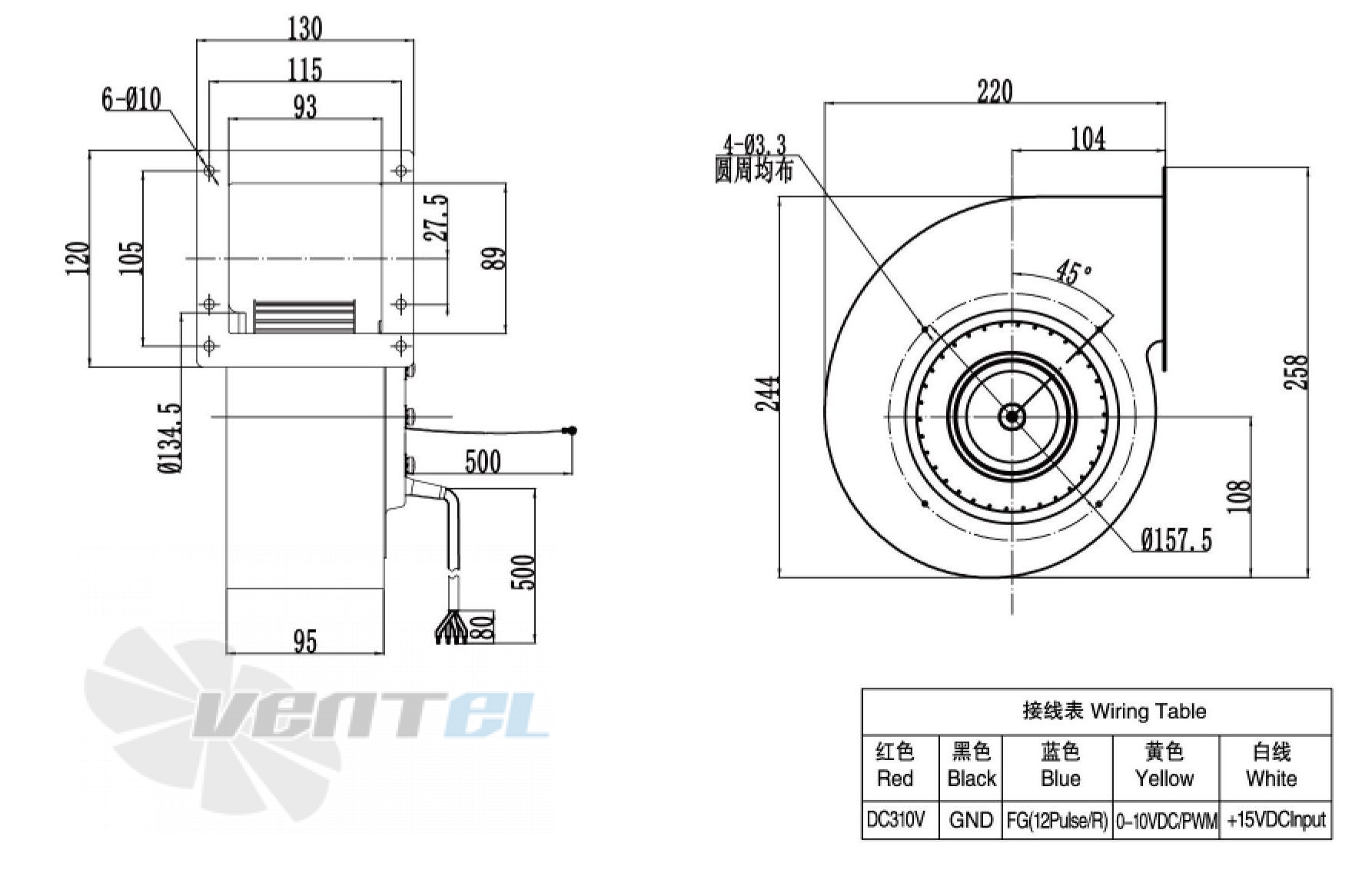 Weiguang WEIGUANG DC092-25H3G01-FG160-62S1-01 0.29 КВТ - описание, технические характеристики, графики