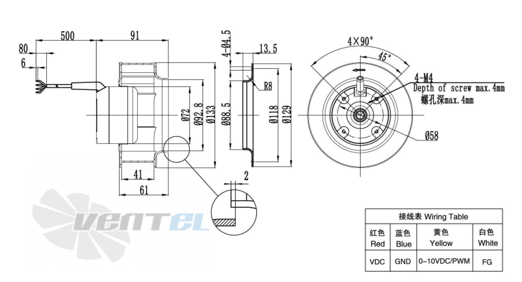 Weiguang WEIGUANG DC072-14C3G01-B133-41P1-01 0.03 КВТ - описание, технические характеристики, графики