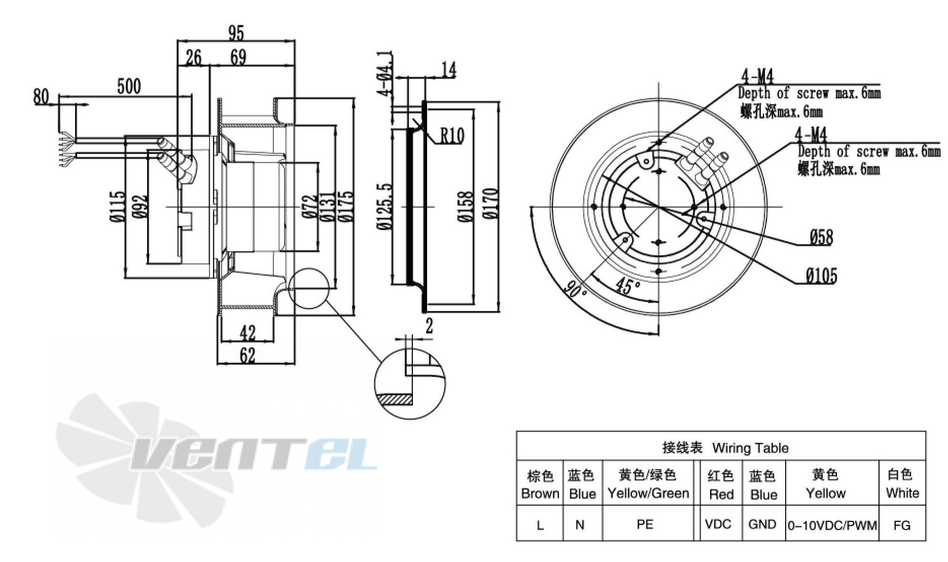 Weiguang WEIGUANG EC072-25E3G01-B175-42P1-01 0.078 КВТ - описание, технические характеристики, графики