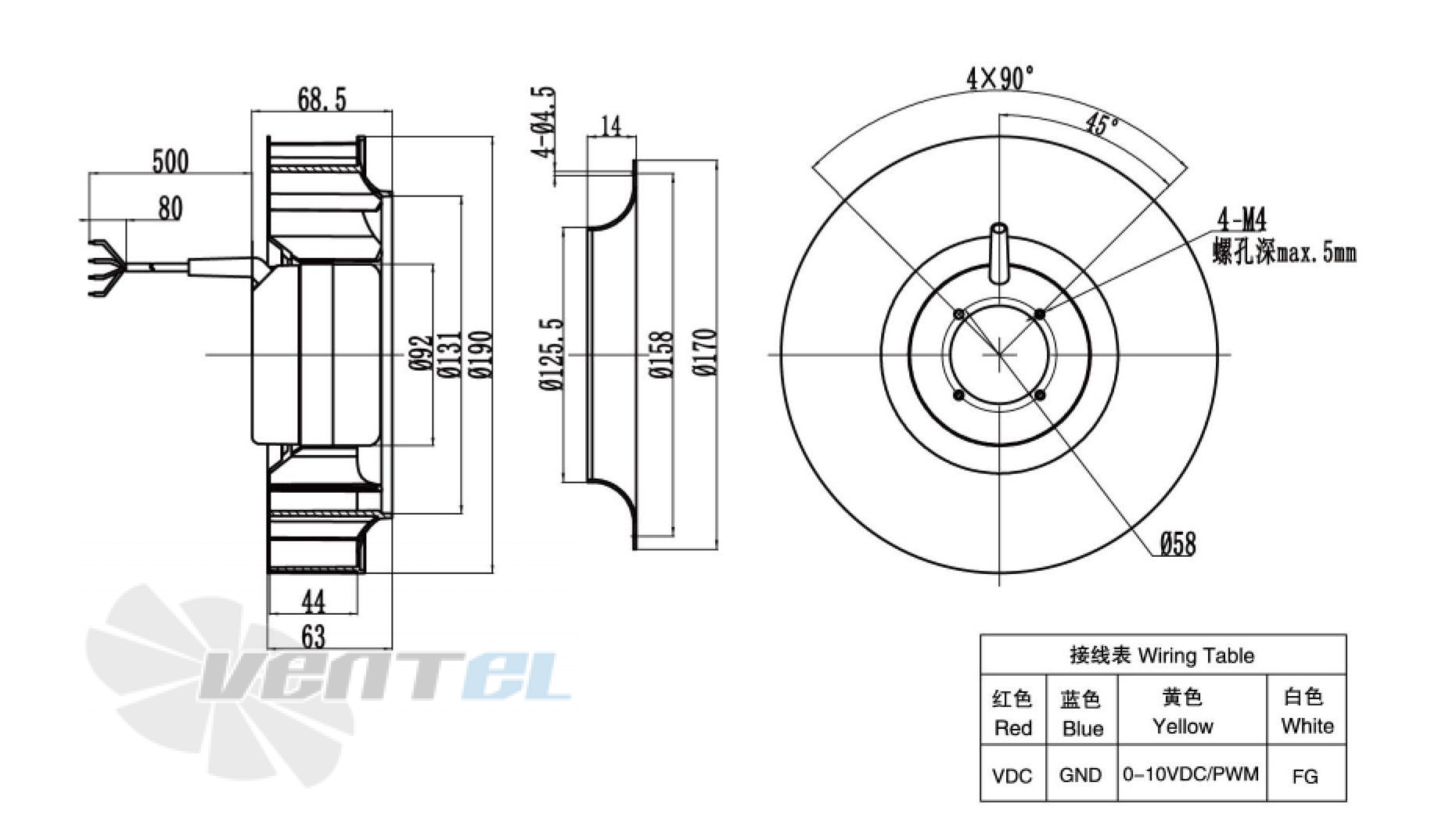 Weiguang WEIGUANG DC092-16B3G01-B190-44P1-01 0.08 КВТ - описание, технические характеристики, графики