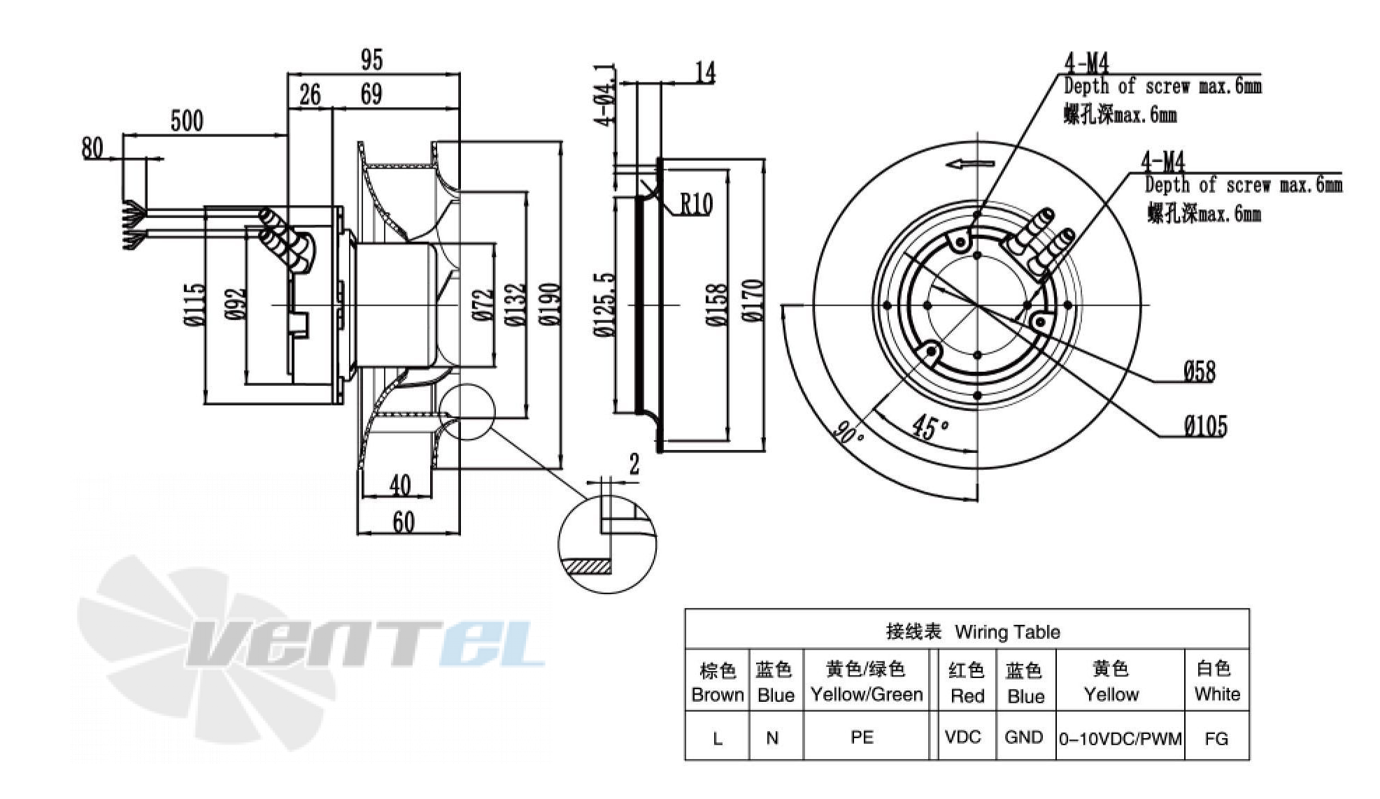 Weiguang WEIGUANG EC072-25E3G01-B190-40P1-04 0.08 КВТ - описание, технические характеристики, графики