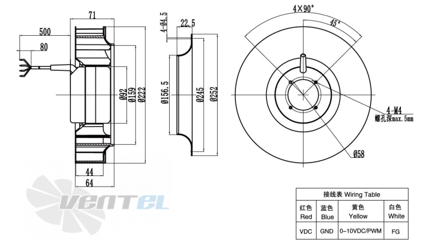 Weiguang WEIGUANG DC092-16B3G01-B220-44P1-01 0.11 КВТ - описание, технические характеристики, графики