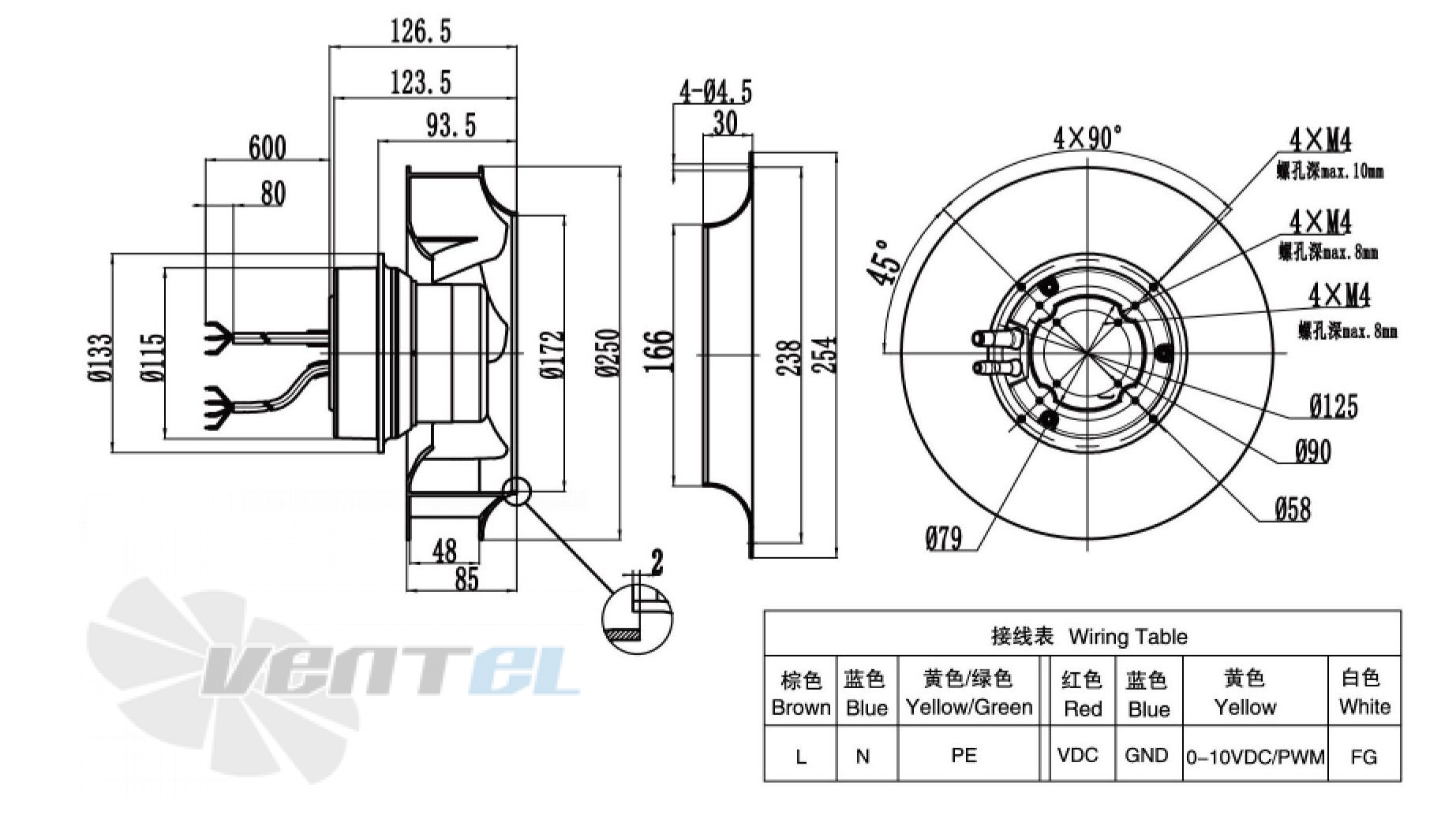 Weiguang WEIGUANG EC092-25E3G01-B250-48P1-01 0.22 КВТ - описание, технические характеристики, графики