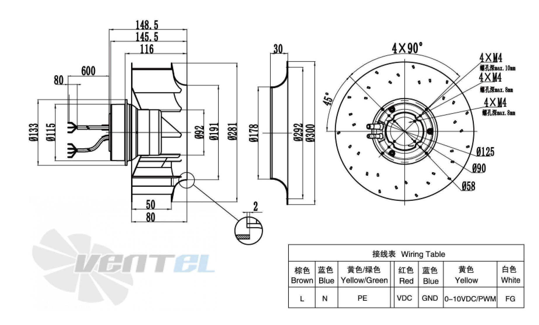 Weiguang WEIGUANG EC092-25E3G01-B280-50S1-01 0.2 КВТ - описание, технические характеристики, графики