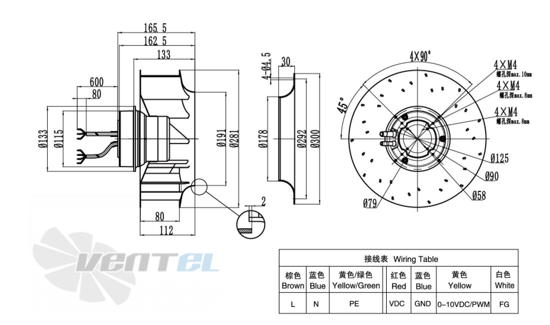 Weiguang WEIGUANG EC092-25E3G01-B280-80S1-01 0.13 КВТ - описание, технические характеристики, графики