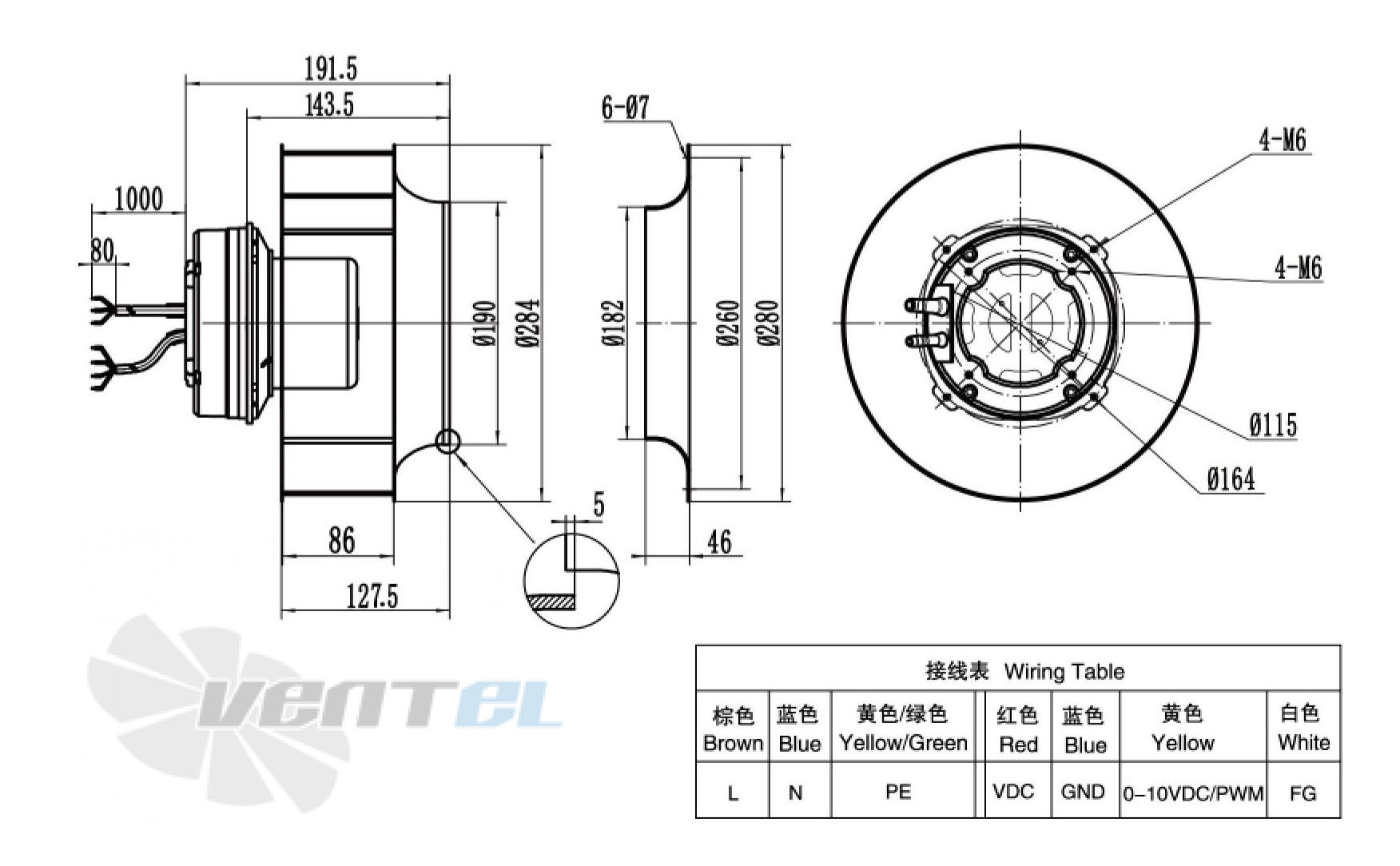 Weiguang WEIGUANG EC102-35E3G01-B280-86P1-01 0.64 КВТ - описание, технические характеристики, графики