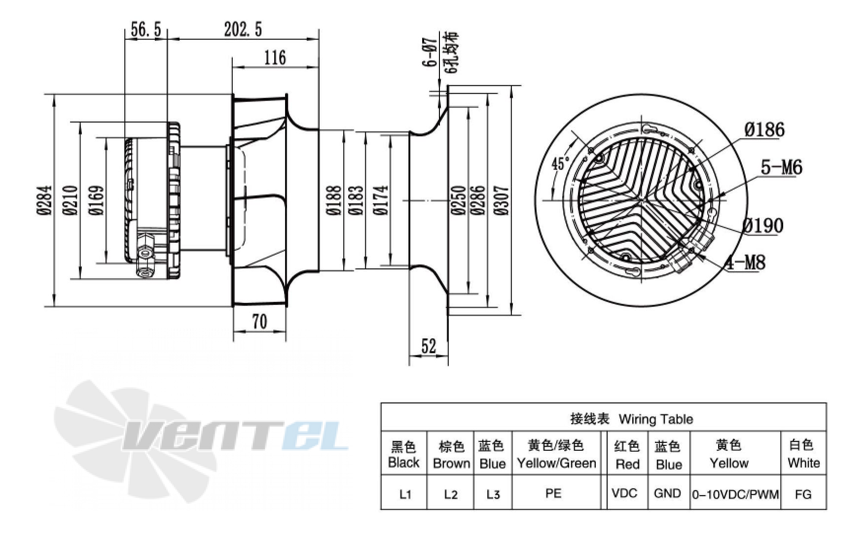 Weiguang WEIGUANG EC137-40D3G01-B280-70A1-01 1.2 КВТ - описание, технические характеристики, графики