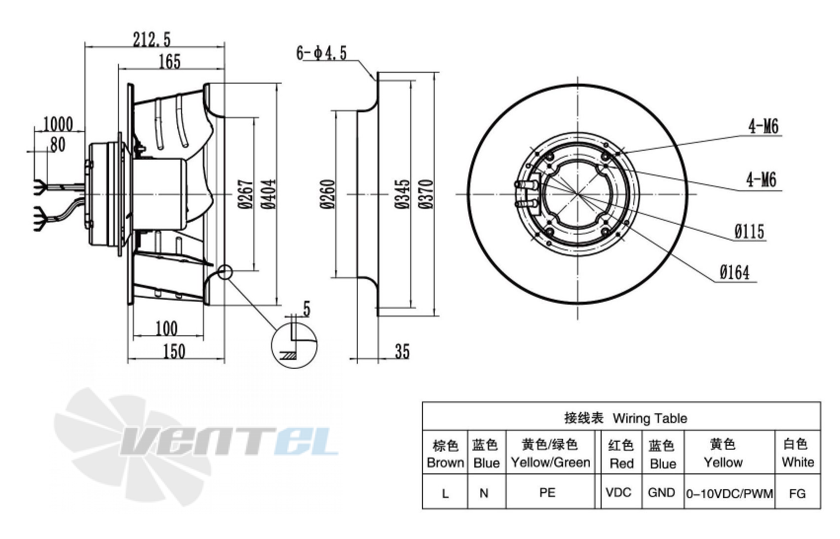 Weiguang WEIGUANG EC102-50E3G01-B400-100A1-01 0.52 КВТ - описание, технические характеристики, графики