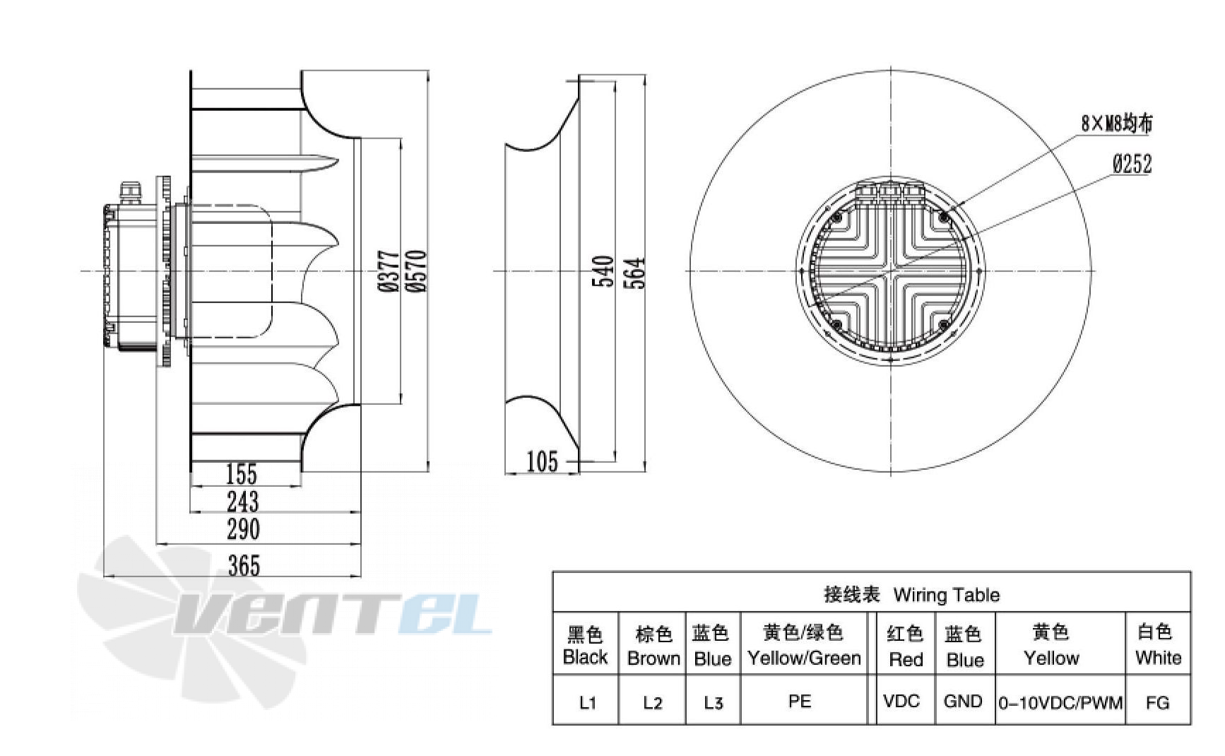 Weiguang WEIGUANG EC180-85D3G01-B560-155A1-01 2.8 КВТ - описание, технические характеристики, графики