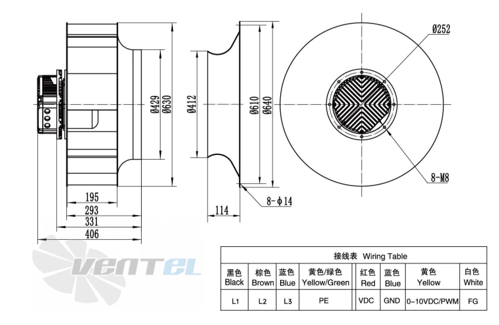 Weiguang WEIGUANG EC180-85D3G01-B630-195A1-01 2.8 КВТ - описание, технические характеристики, графики