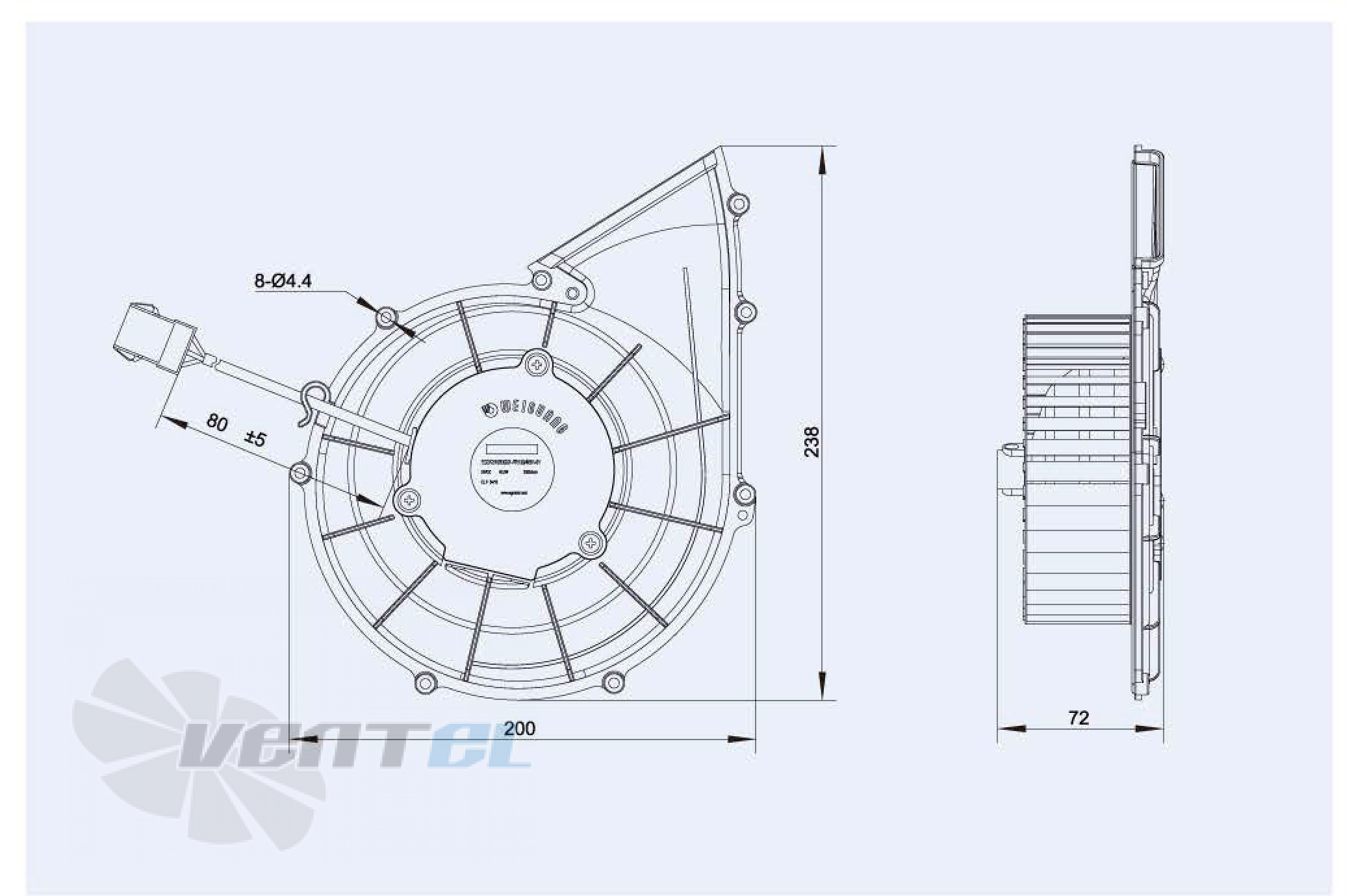 Weiguang WEIGUANG EC072-10B3G01-FR133-46S1 0.0405 КВТ - описание, технические характеристики, графики