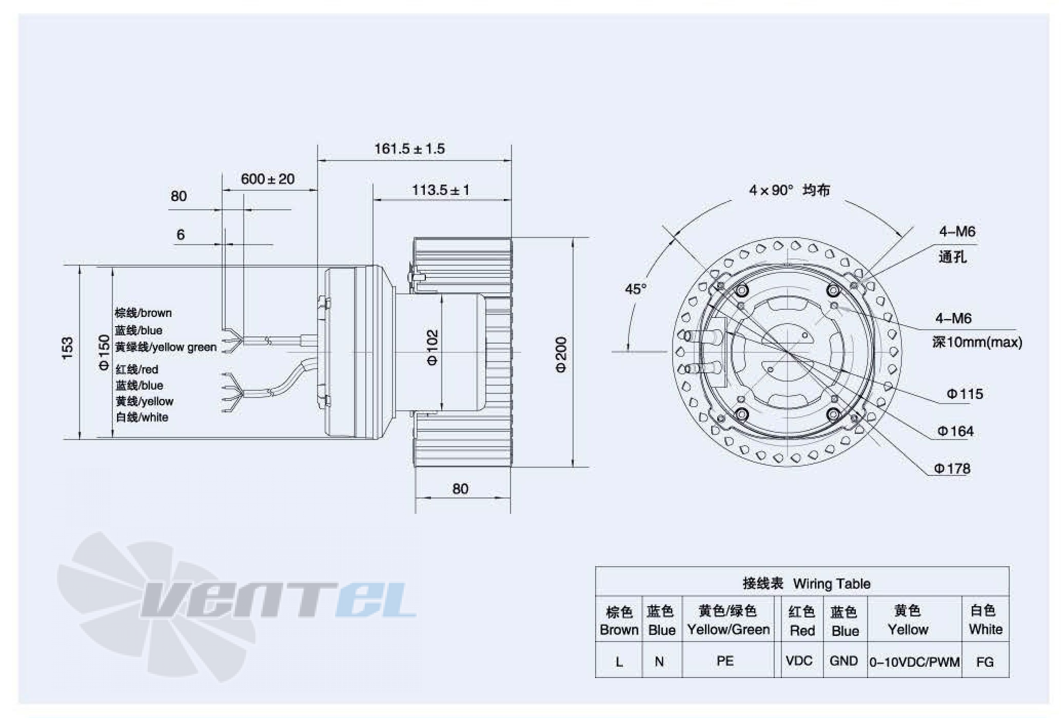 Weiguang WEIGUANG EC102-35E3G01-FR200-80S1 0.4 КВТ - описание, технические характеристики, графики