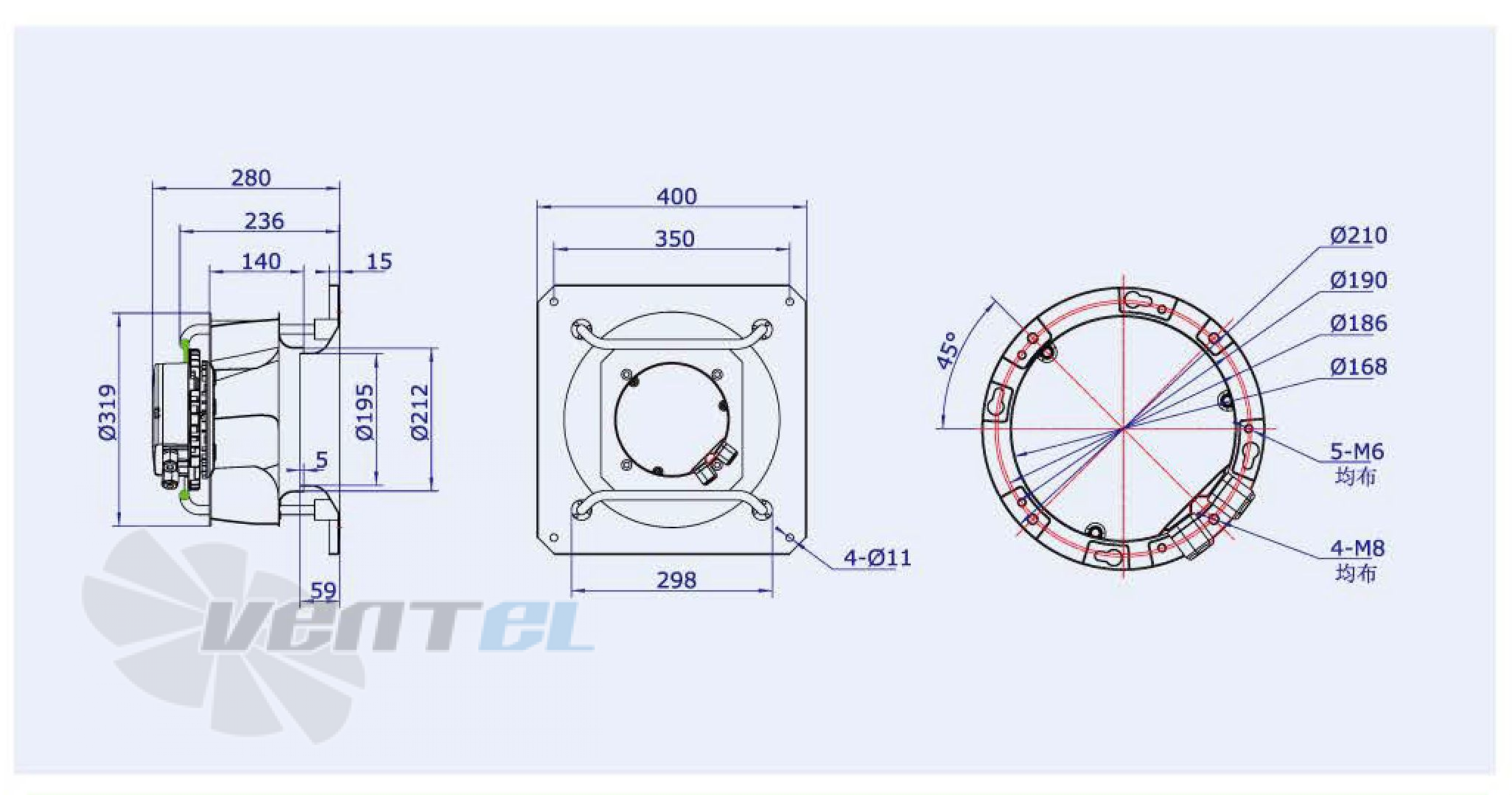 Weiguang WEIGUANG EC137-40D3G01-B315-98A1 0.9 КВТ - описание, технические характеристики, графики