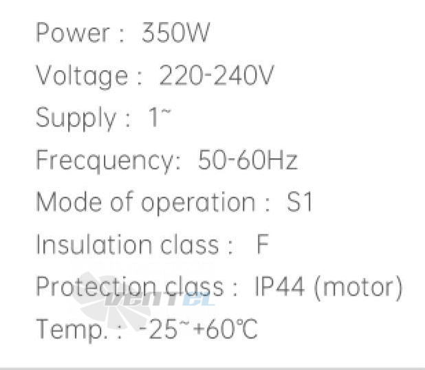 Weiguang WEIGUANG EC130-18E3G01-FD9-7S1 0.344 КВТ - описание, технические характеристики, графики