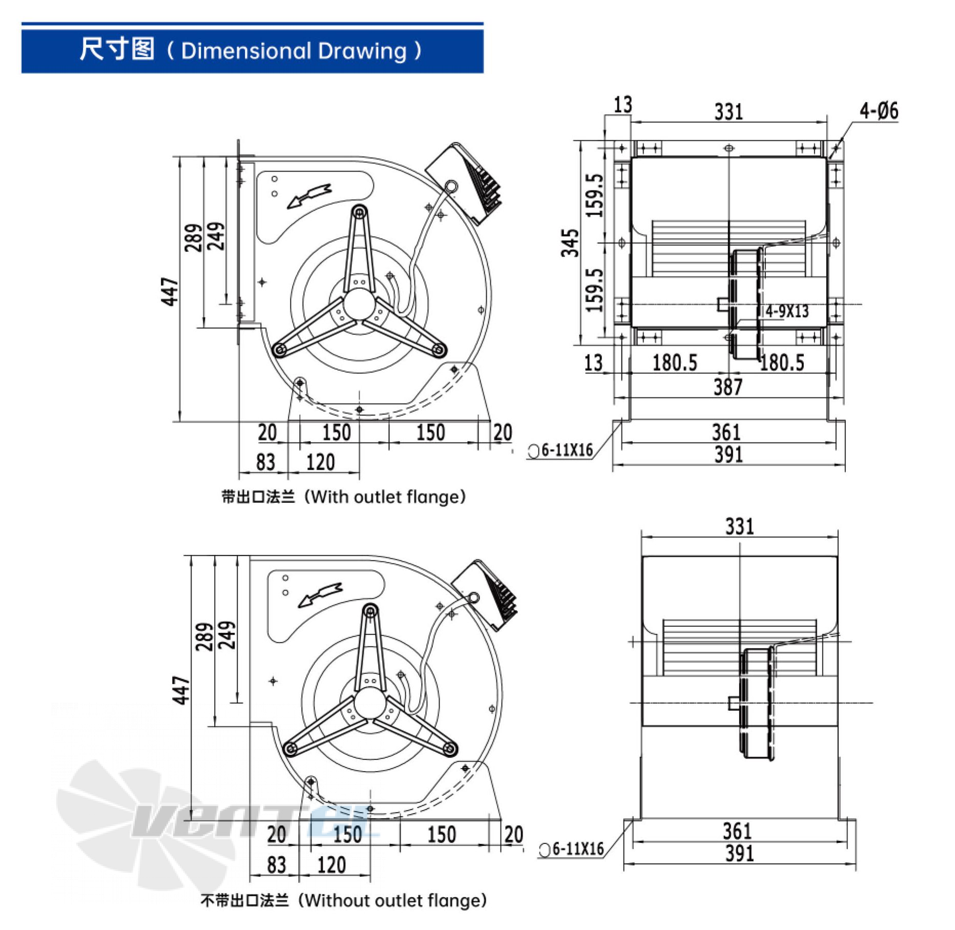 Weiguang WEIGUANG EC183-18E3G01-FD10-10S1 0.684 КВТ - описание, технические характеристики, графики