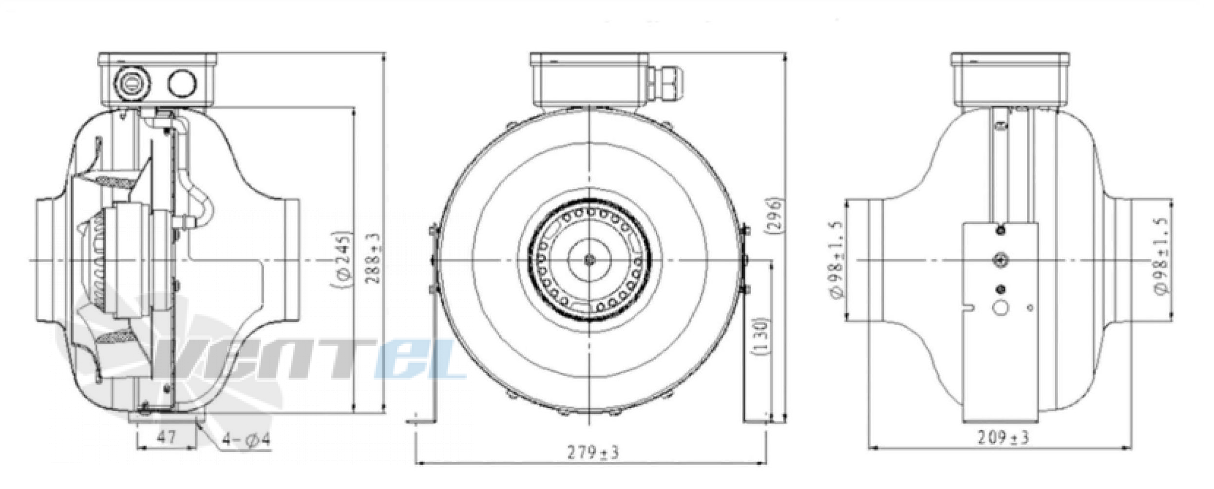 Fans-tech FANS-TECH DF100E2-055-A00 - описание, технические характеристики, графики