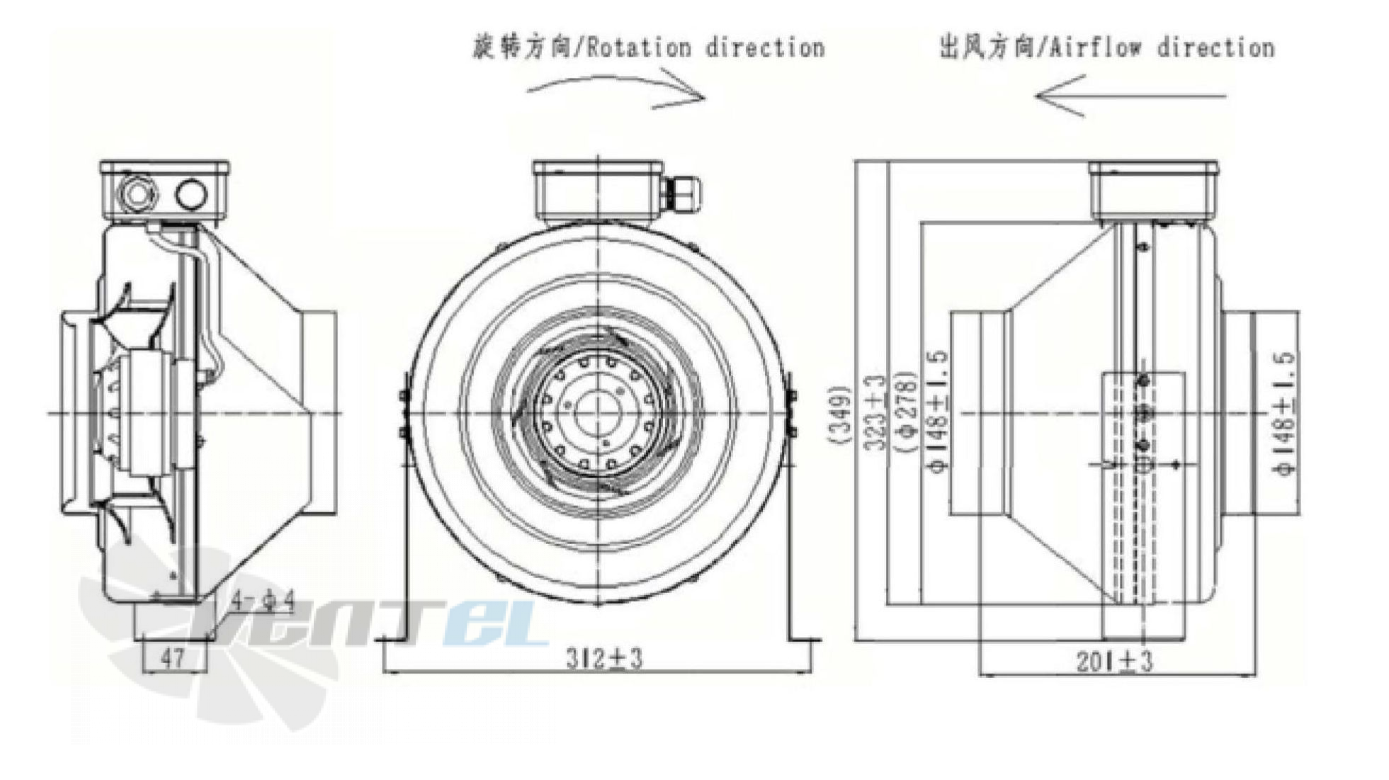 Fans-tech FANS-TECH DF150E2-055-A00 - описание, технические характеристики, графики