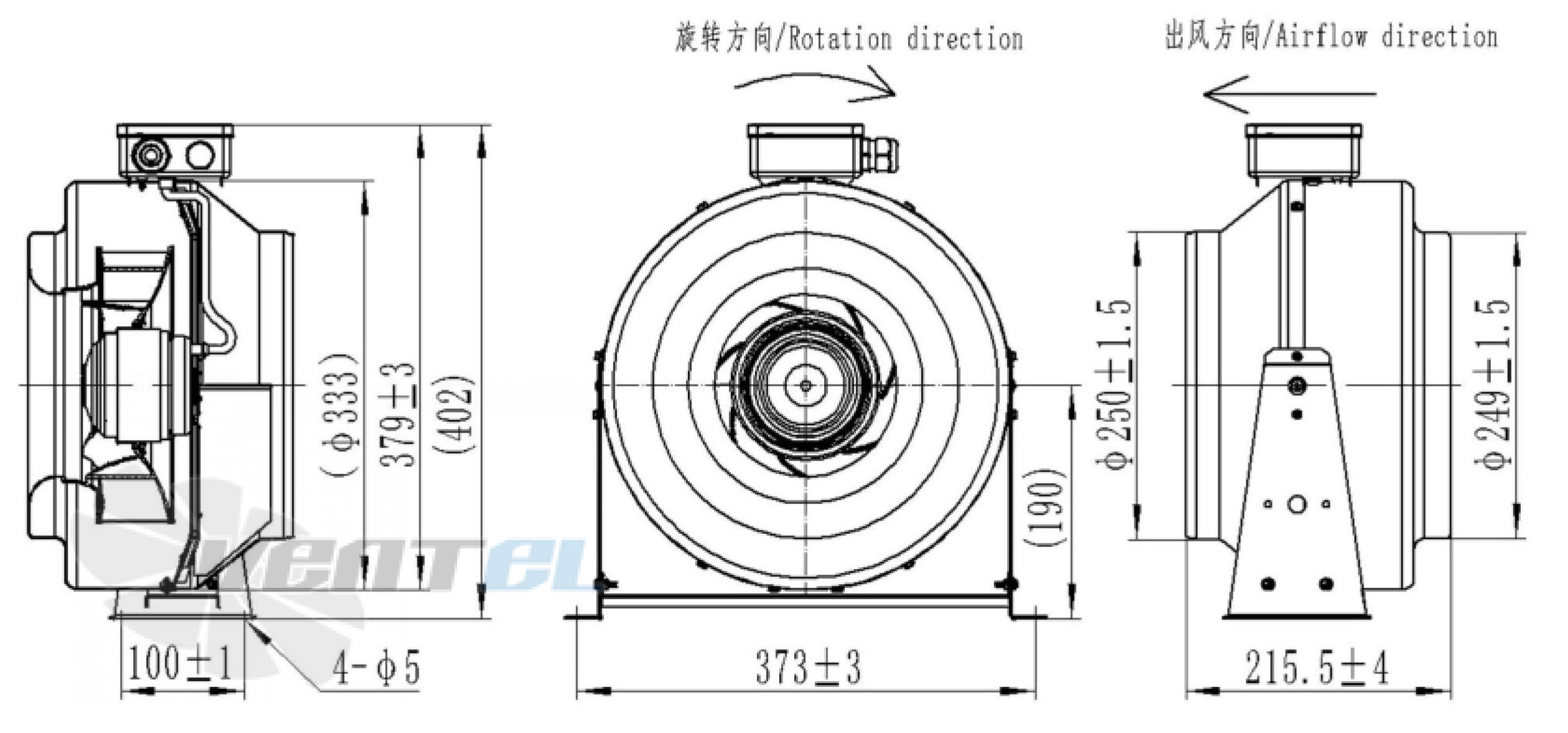 Fans-tech FANS-TECH DF250F2-055-A00 - описание, технические характеристики, графики