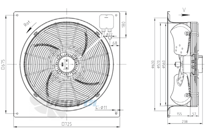 KEMAO KEMAO ODS560C-145B4.6D.V-01B 0.18 КВТ - описание, технические характеристики, графики