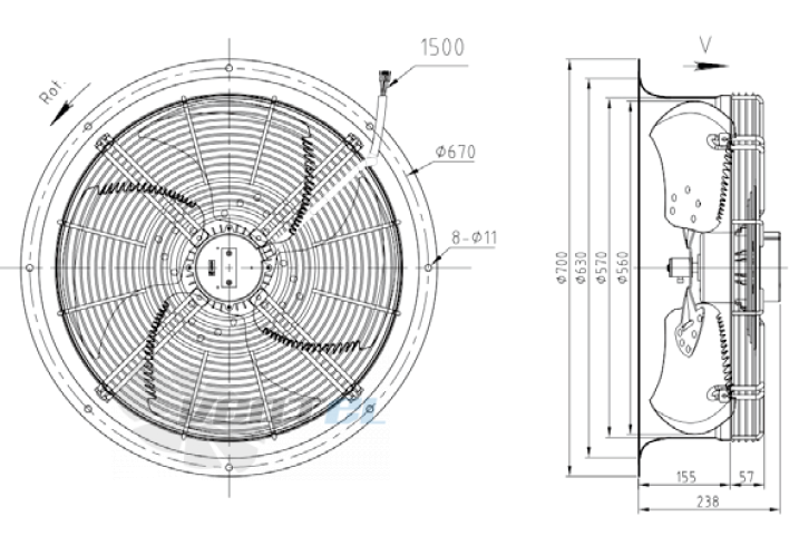 KEMAO KEMAO ODS560C-145B4.6D.V-03B 0.18 КВТ - описание, технические характеристики, графики