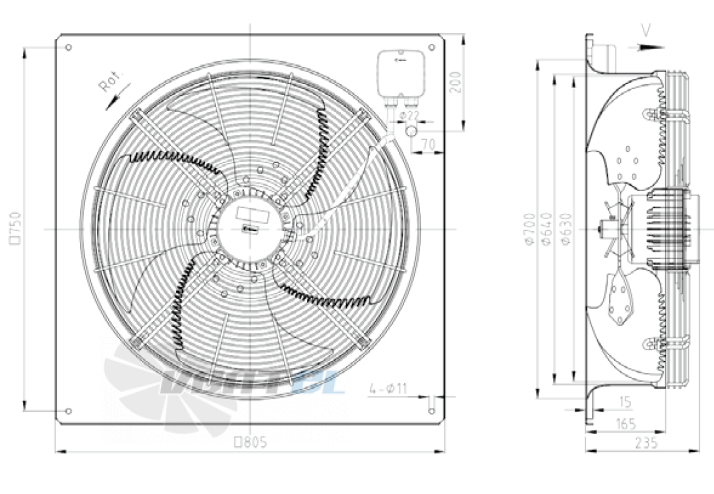 KEMAO KEMAO ODS630C-165B4.6D.V-01B 0.55 КВТ - описание, технические характеристики, графики