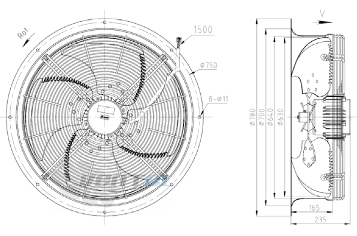 KEMAO KEMAO ODS630C-165B4.6D.V-03B 0.55 КВТ - описание, технические характеристики, графики