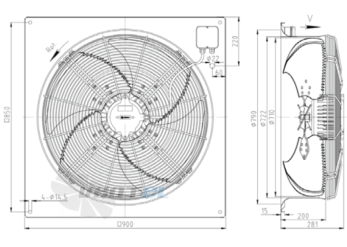 KEMAO KEMAO ODS710C-215B4.6D.V-01B 0.9 КВТ - описание, технические характеристики, графики