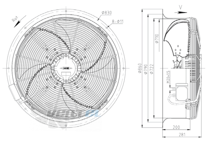 KEMAO KEMAO ODS710C-215B4.6D.V-03B 0.9 КВТ - описание, технические характеристики, графики