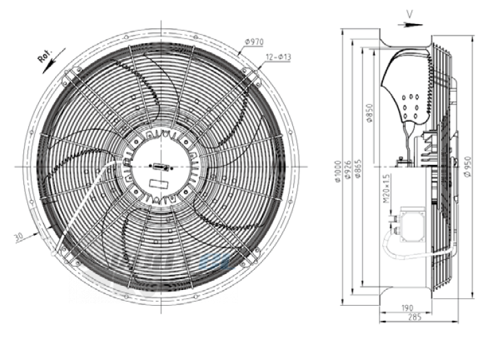 KEMAO KEMAO ODS850C-185B5.8D.V-03B 1.0 КВТ - описание, технические характеристики, графики