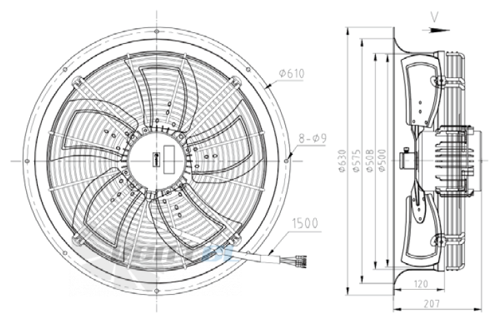 KEMAO KEMAO TFE500-85B5.4D.V-03B 0.55 КВТ - описание, технические характеристики, графики