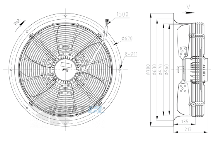 KEMAO KEMAO TFE560C-80B6.4D.V-03B 0.85 КВТ - описание, технические характеристики, графики