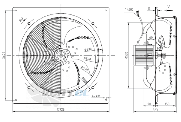 KEMAO KEMAO ODS560C-165B4.6D.V-01 0.37 КВТ - описание, технические характеристики, графики