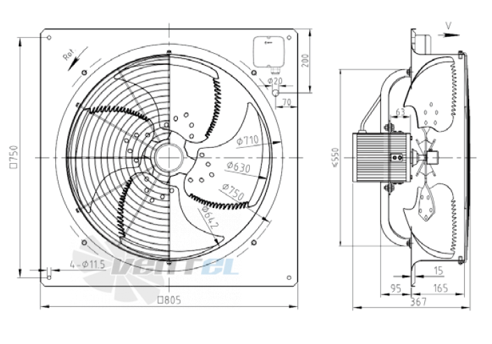 KEMAO KEMAO ODS630C-165B4.6D.V-01 0.55 КВТ - описание, технические характеристики, графики