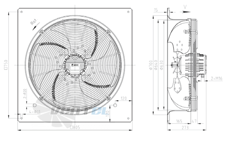 KEMAO KEMAO ODS630C-165B4.EC.V-01BZ 0.55 КВТ - описание, технические характеристики, графики