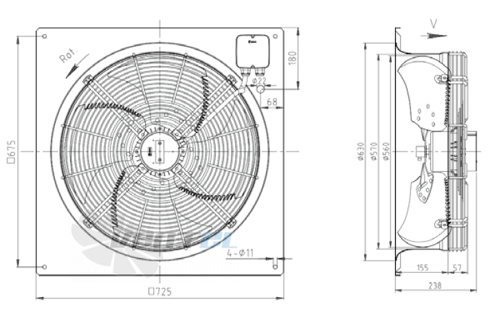 KEMAO KEMAO ODS560C-165B4.EC.V-01B 0.37 КВТ - описание, технические характеристики, графики