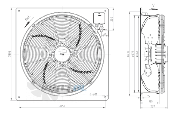 KEMAO KEMAO ODS660C-165B4.EC.V-01B 0.55 КВТ - описание, технические характеристики, графики