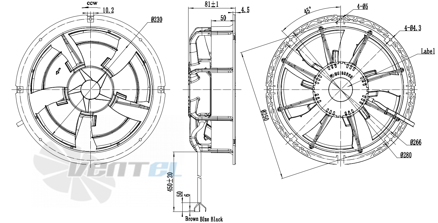 Weiguang WEIGUANG EC072-13E3G01-AS230-58P1-01 0.009 КВТ - описание, технические характеристики, графики