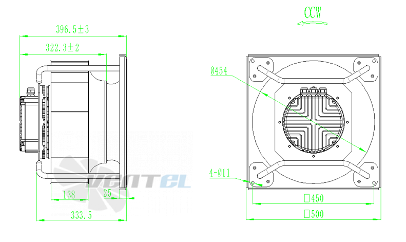 Weiguang WEIGUANG EC180-55D3G01-B450-138A1-01-Z - описание, технические характеристики, графики