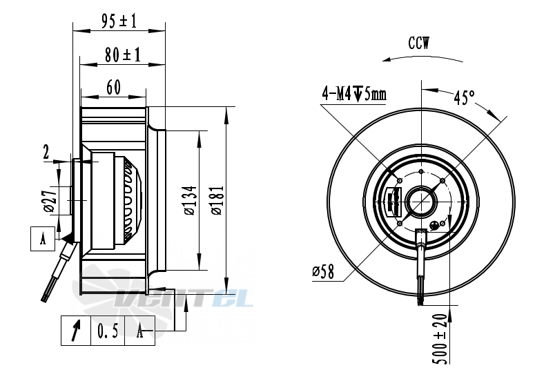 Weiguang WEIGUANG LXFB2E180-60-P92-25-AA01 - описание, технические характеристики, графики