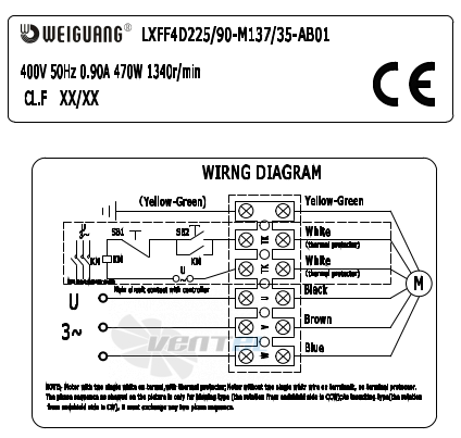 Weiguang WEIGUANG LXFF4D225-90-M137-35-AB01 - описание, технические характеристики, графики